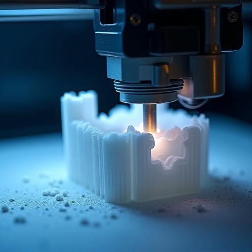 3Dプリンターで造形中の複雑な部品